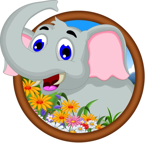 Funny elephant cartoon posing — Stock Vector