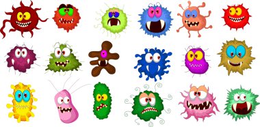 Cartoon bacteria collection set for you design clipart