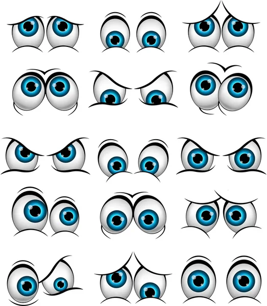 Cartoon faces with various expressions for you design — Stock Vector