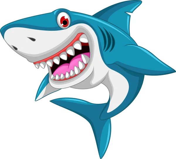 Angry shark cartoon — Stock Vector