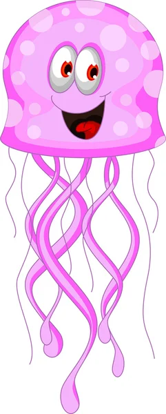Funny cartoon jellyfish — Stock Vector