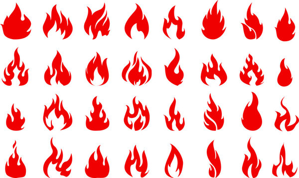 Fire icons set for you design