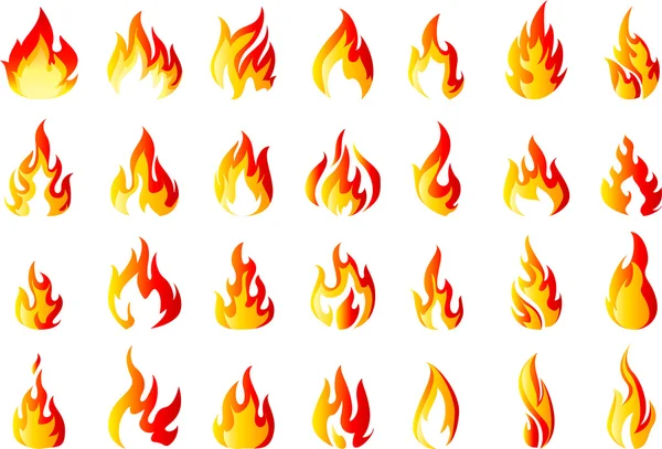 Fire icons set for you design — Stock Vector