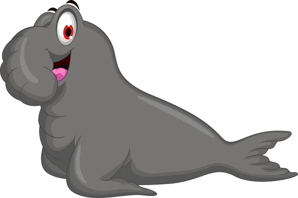 Lindo elefante focas dibujos animados — Vector de stock