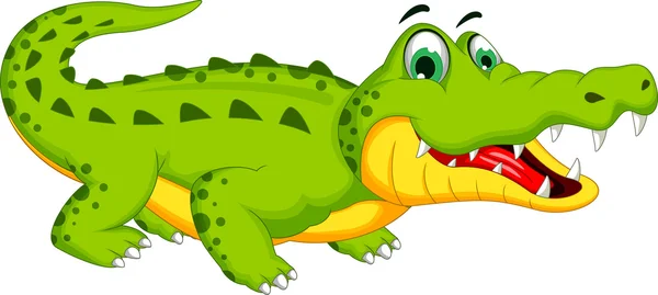 Söt krokodil cartoon — Stock vektor