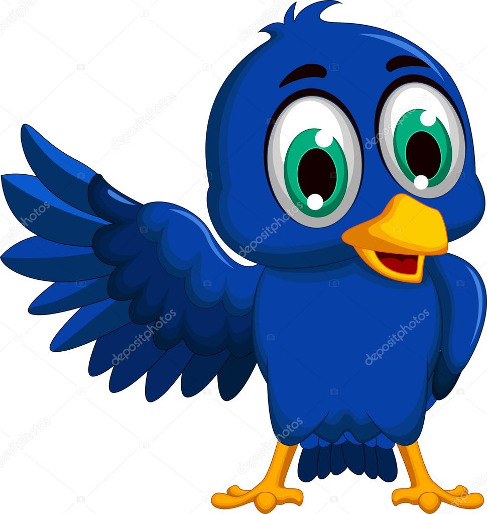 A blue bird cartoon character