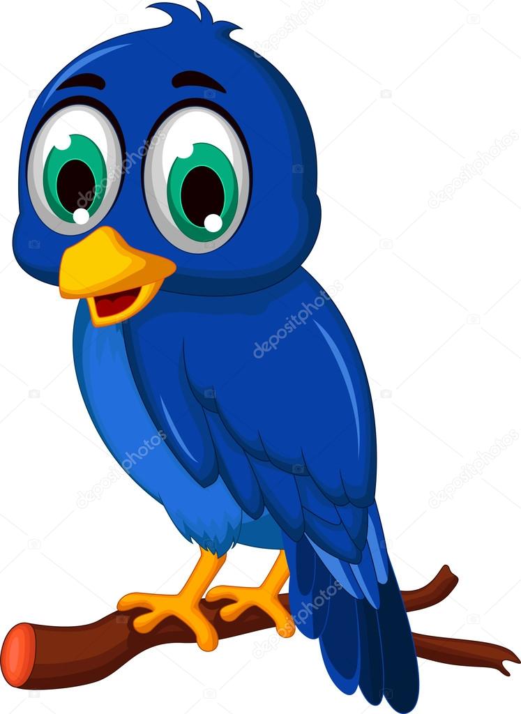 A blue bird cartoon character — Stock Vector ...