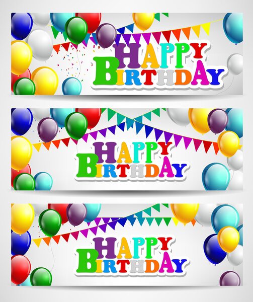 День рождения с цветным воздушным шаром
