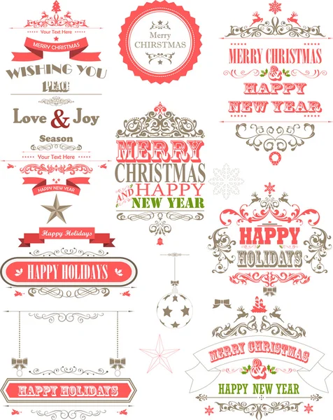 Merry Christmas and Happy New Year background — Stock Vector