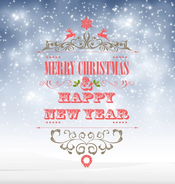 Merry Christmas and Happy New Year background — Stock Vector