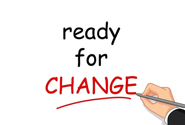 Χέρι που γράφει έτοιμοι για αλλαγή — Διανυσματικό Αρχείο