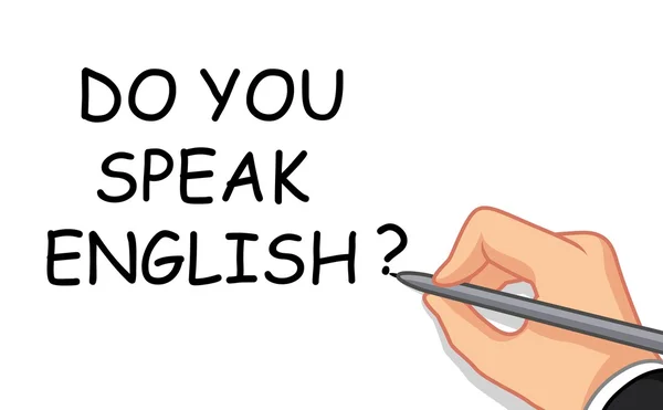 Hand writing do you speak English ? — Stock Vector