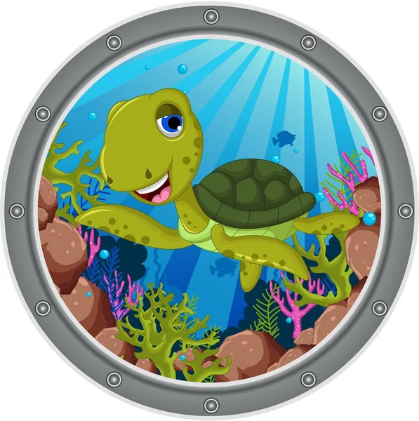 Zeeschildpad cartoon — Stockvector