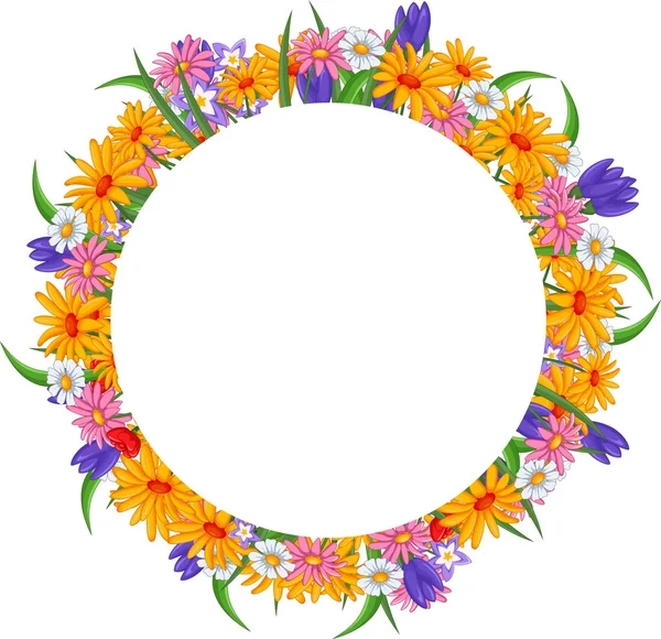 Banner with flowers frame — Stock Vector