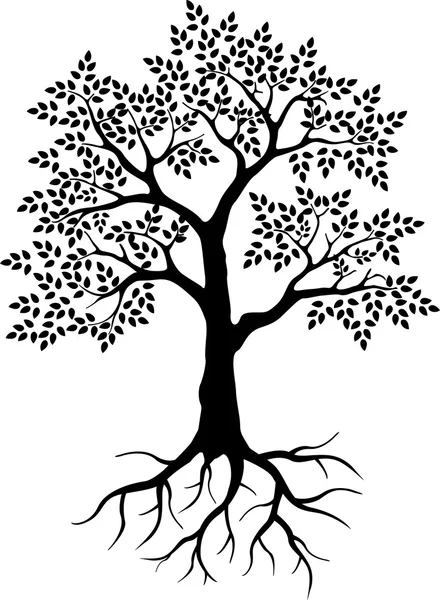 Silhouette d'arbre noir pour votre design — Image vectorielle