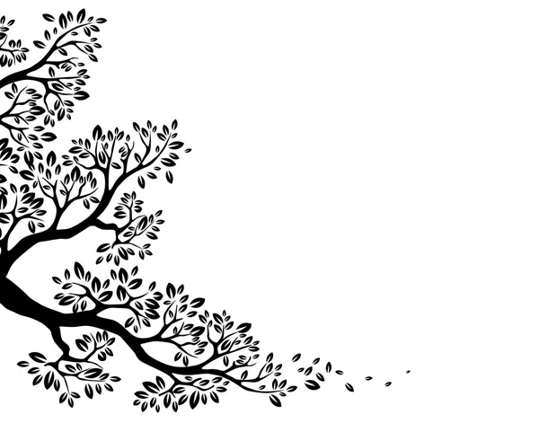 Silhouette d'arbre noir pour votre design — Image vectorielle