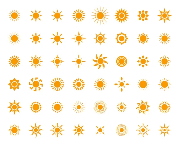 Sun symbols set for you design — Stock Vector