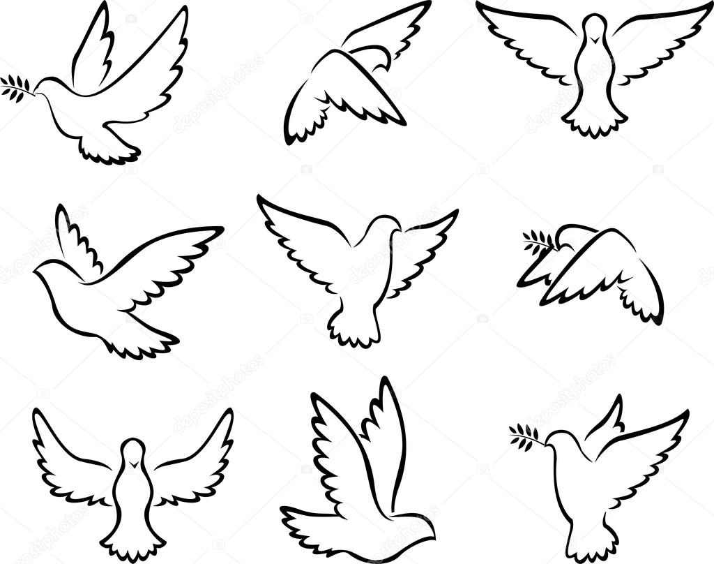 Collection of Dove birds logo for peace concept and wedding design Stock  Vector Image by ©starlight789 #74783963
