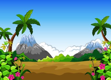 Güzellik orman mount arka plan ile