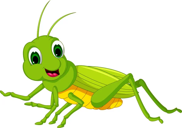 Cute green locust cartoon — Stock Vector