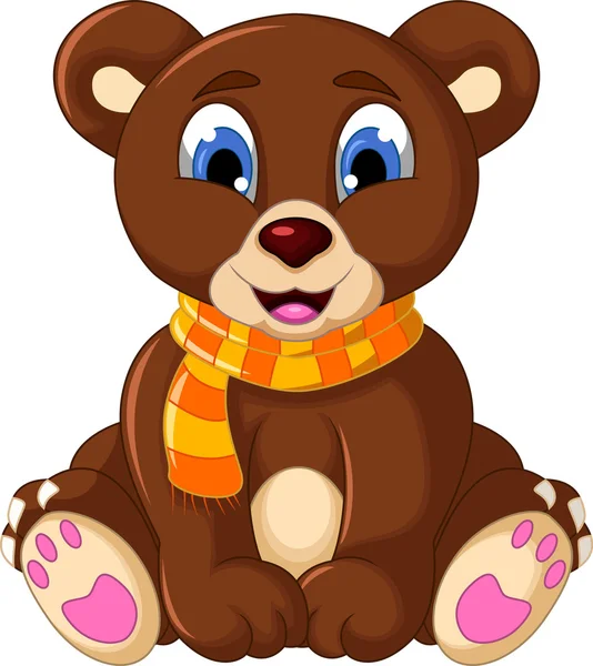 Lindo oso de peluche de dibujos animados — Vector de stock