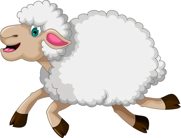 Kreslené vtipné ovce běží — Stockový vektor