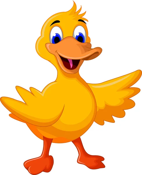 Funny baby duck cartoon — Stock Vector