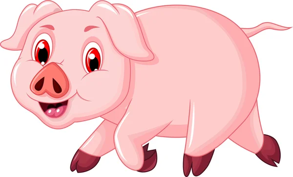 Divertido cerdo dibujos animados caminar — Vector de stock