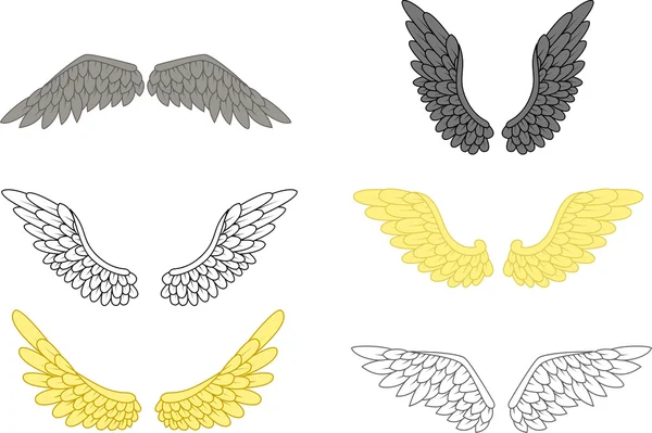 设置为你设计的天使翅膀 — 图库矢量图片