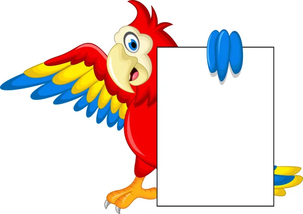 Птица ара с пустым знаком — стоковый вектор