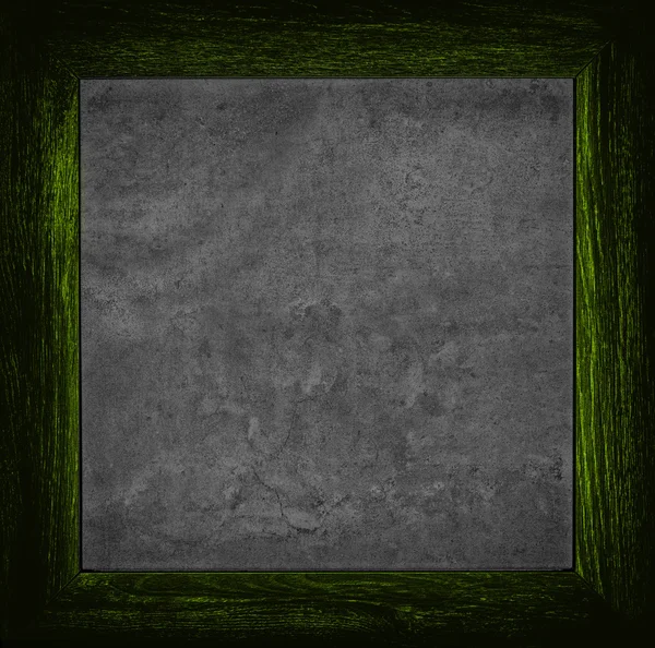 Dark green grunge canvas with wood frame — Stock Photo, Image