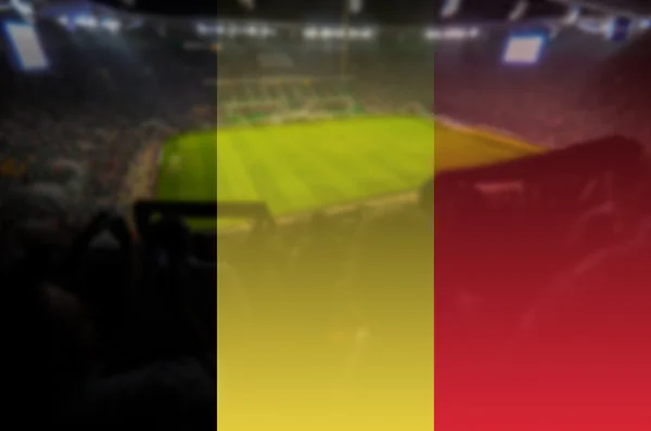 Euro 2016 stadium with blending Belgium flag — Stock Photo, Image