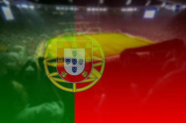 Portekiz bayrağı harmanlama ile euro 2016 Stadyumu — Stok fotoğraf