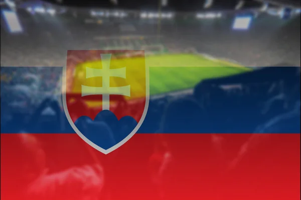 Euron 2016 stadium med att blanda Slovakien flagga — Stockfoto