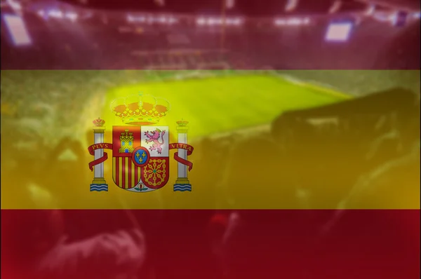 Euro 2016 stadium with blending Spain flag — Stock Photo, Image