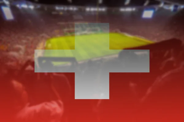 İsviçre bayrağı harmanlama ile euro 2016 Stadyumu — Stok fotoğraf