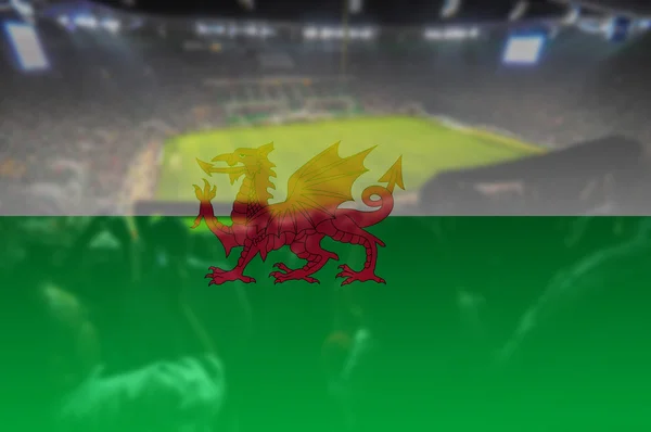 Стадион евро-2016 со смешанным флагом Уэльса — стоковое фото
