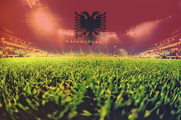 欧元 2016年体育场与混合阿尔巴尼亚国旗 — 图库照片