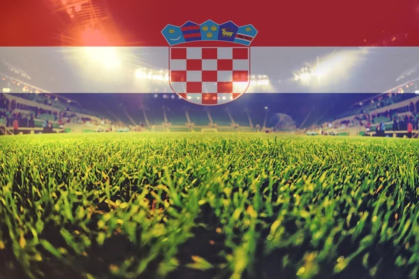 혼합 크로아티아 국기와 유로 2016 경기장 — 스톡 사진