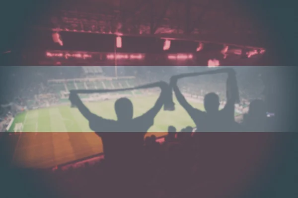 Euro 2016 stadium with blending Austria flag — Stock Photo, Image