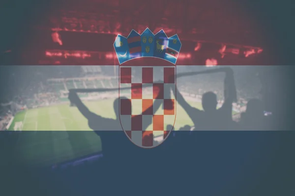 혼합 크로아티아 국기와 유로 2016 경기장 — 스톡 사진