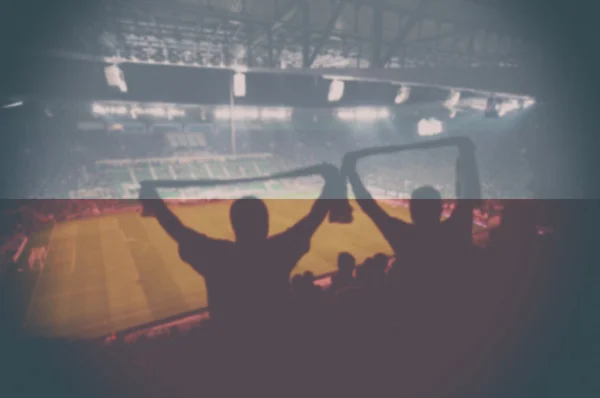 Euro 2016 stadium with blending Poland flag — Stock Photo, Image