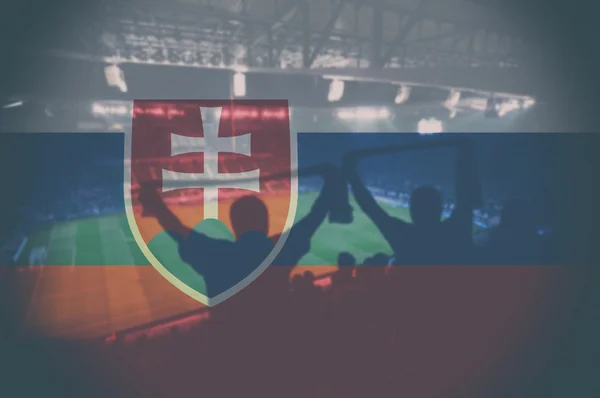 Euron 2016 stadium med att blanda Slovakien flagga — Stockfoto