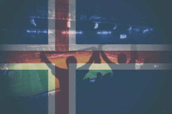 Euro 2016 stadion s míchání Islandská vlajka — Stock fotografie
