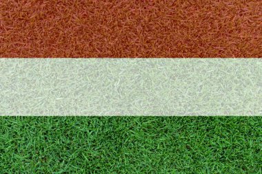 Futbol sahası euro Macaristan Ulusal bayrağını tarafından dokulu 2016