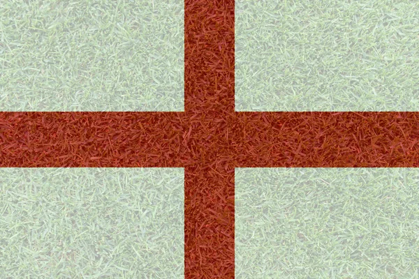 Fotbalové hřiště texturou v Anglii státní vlajky na euro 2016 — Stock fotografie