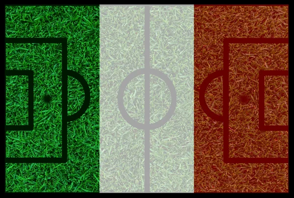 Campo de fútbol texturizado por banderas nacionales de Italia en euros 2016 —  Fotos de Stock