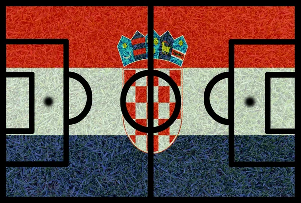 Focipálya, texturált által Horvátország nemzeti zászlók euro 2016 — Stock Fotó