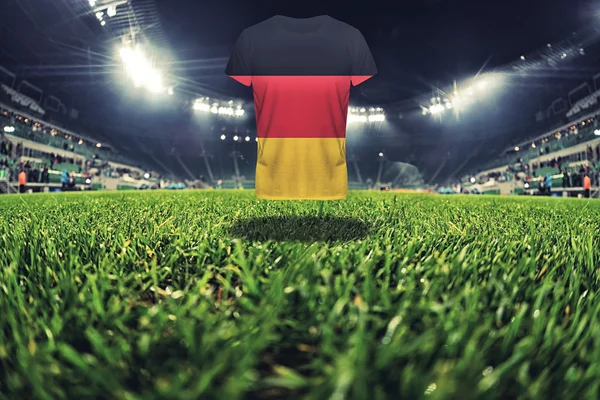 Germania bandiera nazionale su t-shirt sullo stadio di calcio — Foto Stock