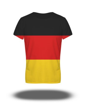  Almanya gölge beyaz zemin üzerine tişört bayrak